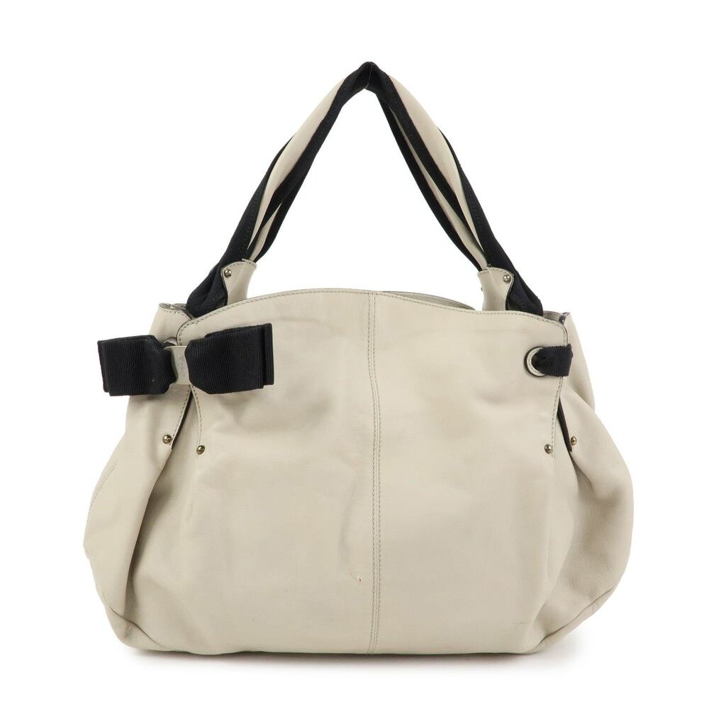 Ferragamo Vara Ribbon Calfskin Shoulder Bag Beige
